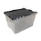 Greenmade Storage Tote W/ Lid, 12 gal Volume Cap., 21-3/5 in L, 15-3/10 in W, 12-9/10 in H, Clear, Black 691307 - alternate 1